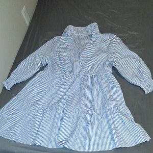 Blue & WHUTtriped Kids Dress